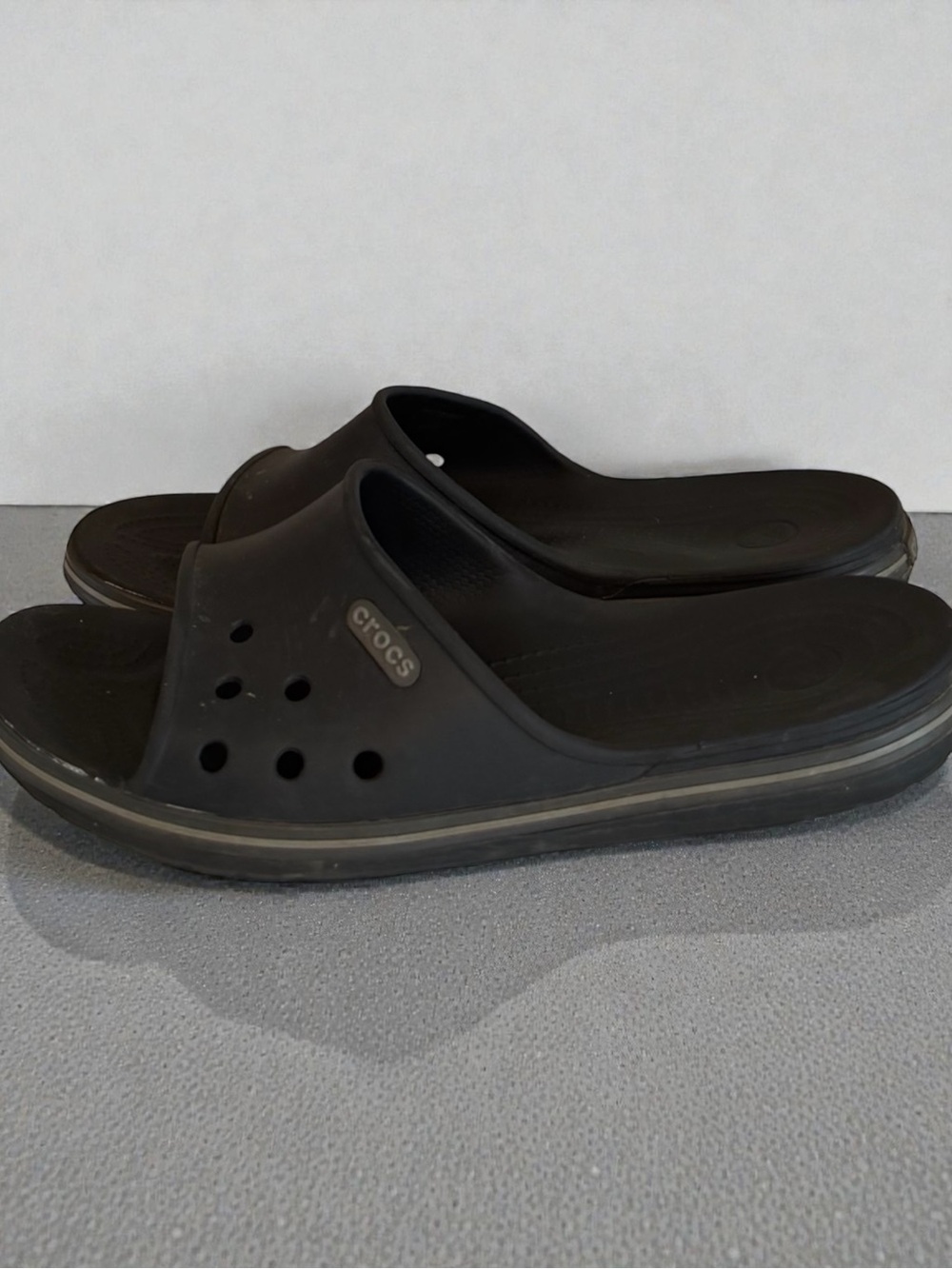 Men's Crocs Crocband Slide Sandals - Black/Grey - Size M11 / W13